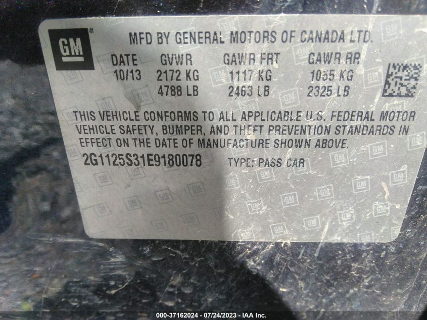 2014 CHEVROLET IMPALA LT - 2G1125S31E9180078