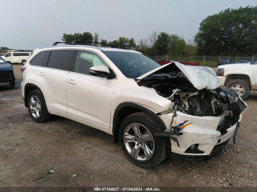 2016 TOYOTA HIGHLANDER LIMITED - 5TDDKRFH2GS287121