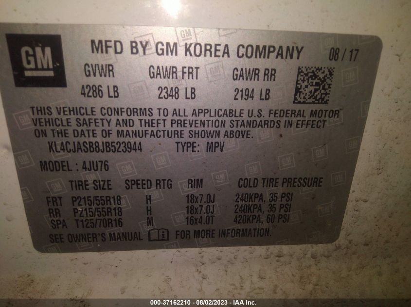 2018 BUICK ENCORE PREFERRED - KL4CJASB8JB523944