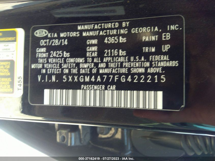 2015 KIA OPTIMA LX - 5XXGM4A77FG422215