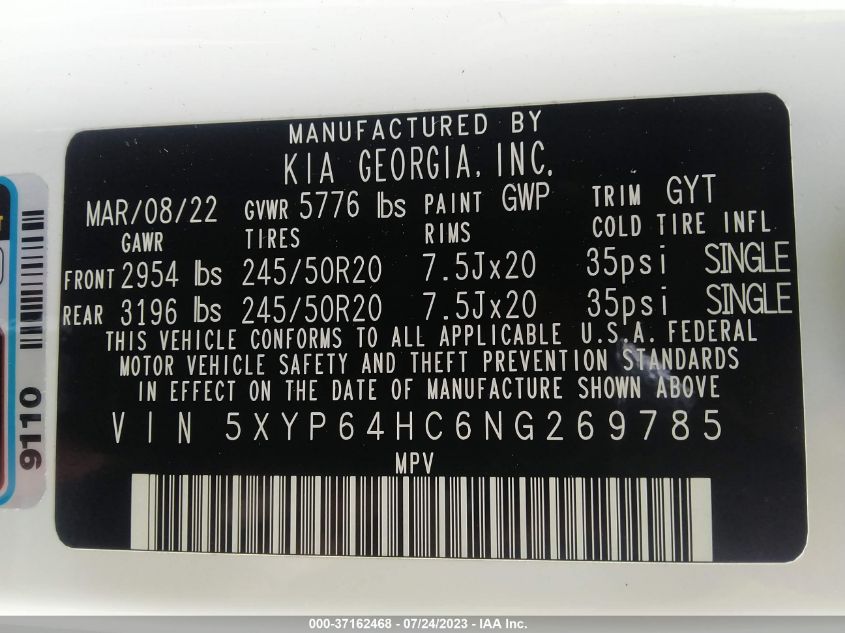 2022 KIA TELLURIDE S - 5XYP64HC6NG269785