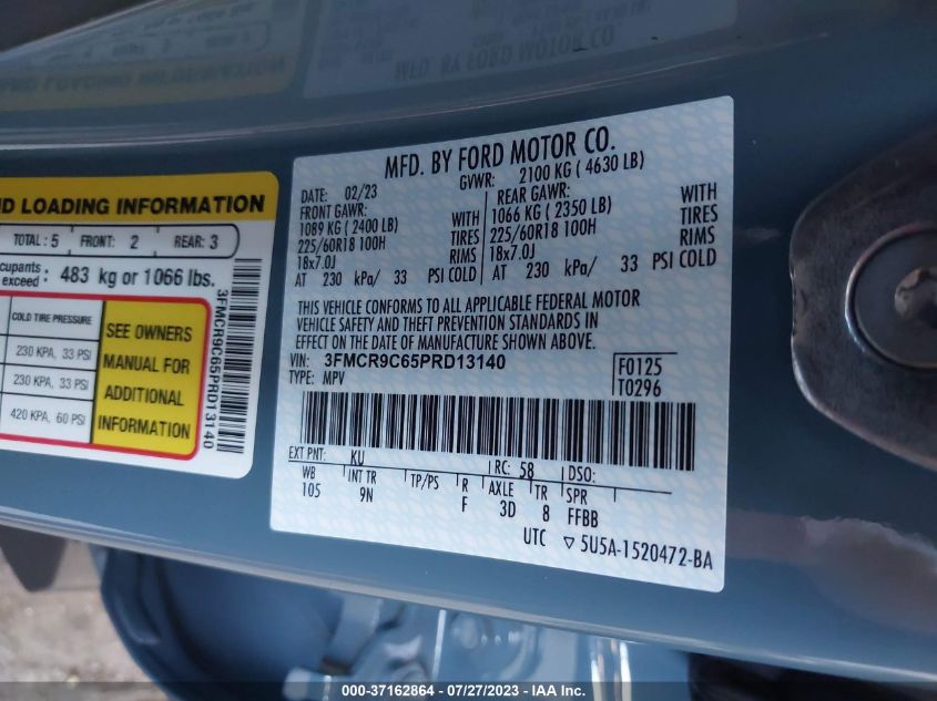 2023 FORD BRONCO SPORT OUTER BANKS - 3FMCR9C65PRD13140
