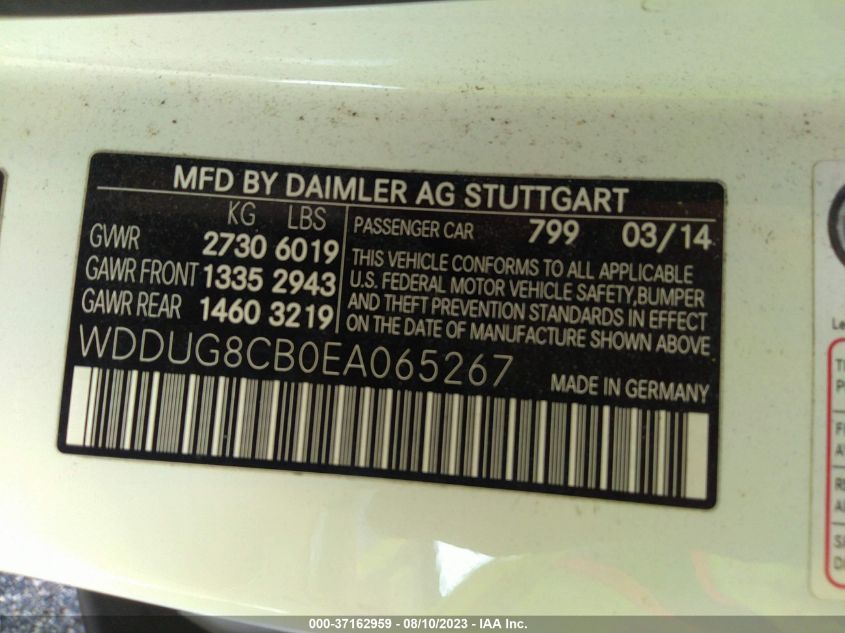 2014 MERCEDES-BENZ S-CLASS S 550 - WDDUG8CB0EA065267