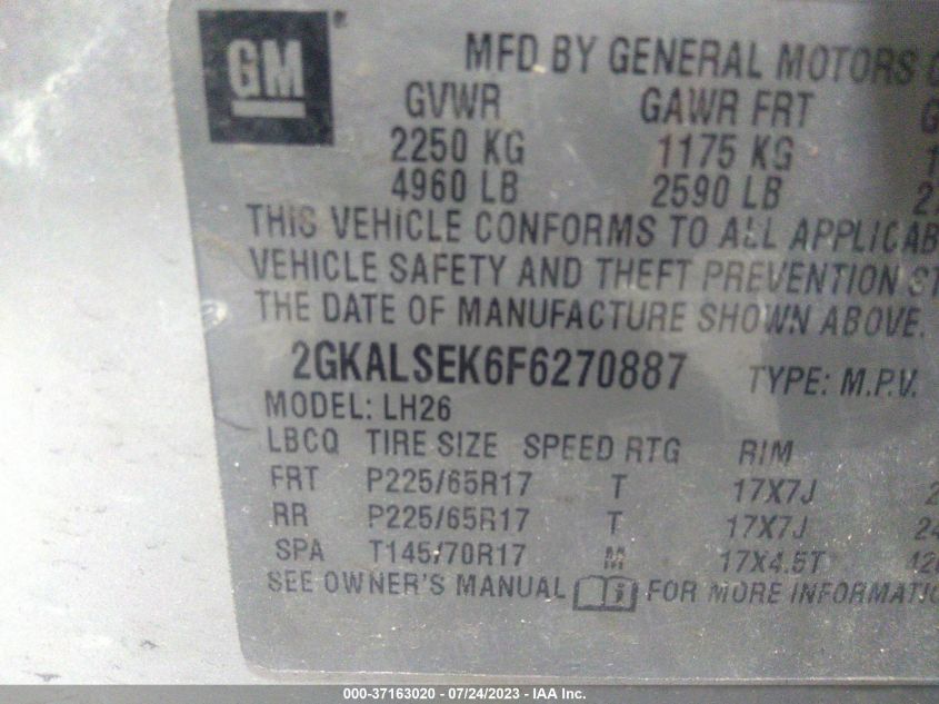 2015 GMC TERRAIN SLT - 2GKALSEK6F6270887