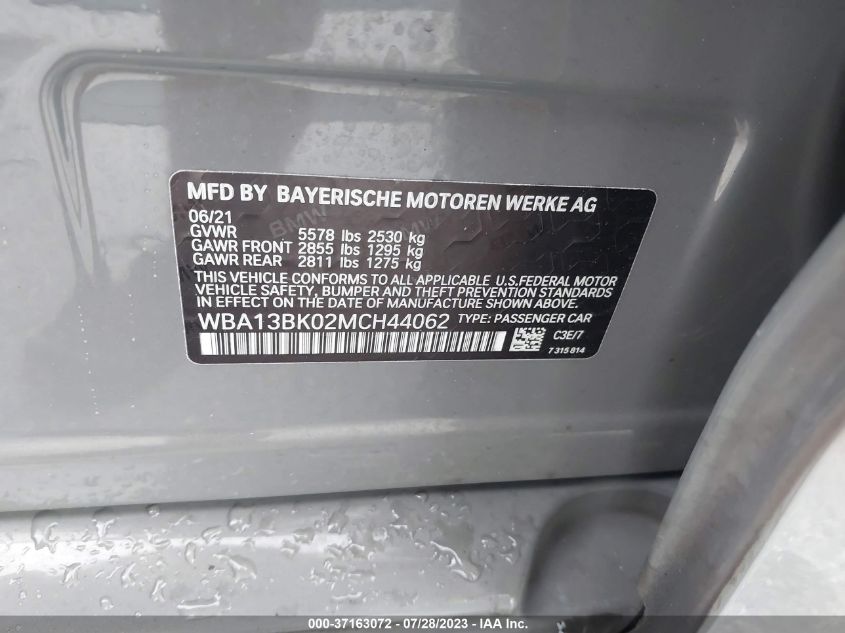 2021 BMW 5 SERIES M550I XDRIVE - WBA13BK02MCH44062