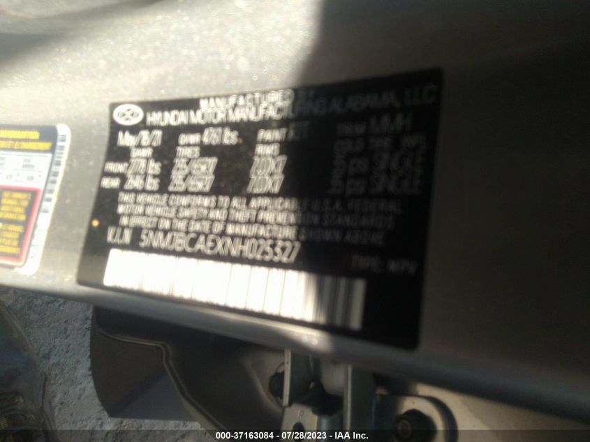 2022 HYUNDAI TUCSON SEL - 5NMJBCAEXNH025327