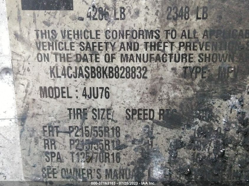 2019 BUICK ENCORE PREFERRED - KL4CJASB8KB828832