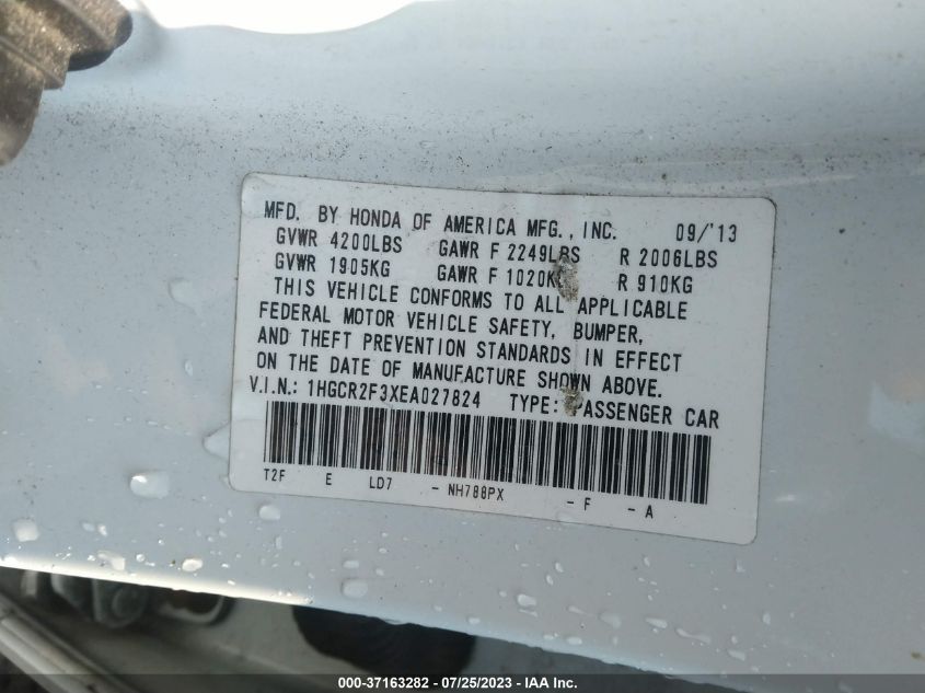 2014 HONDA ACCORD SEDAN LX - 1HGCR2F3XEA027824