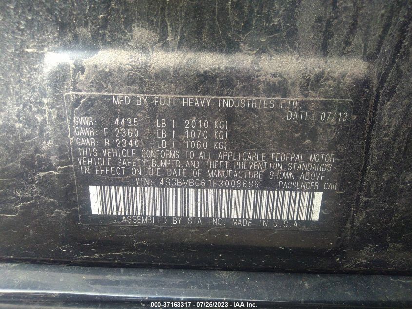 2014 SUBARU LEGACY 2.5I PREMIUM - 4S3BMBC61E3008686