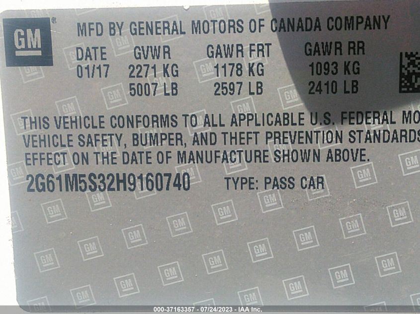 2017 CADILLAC XTS LUXURY - 2G61M5S32H9160740