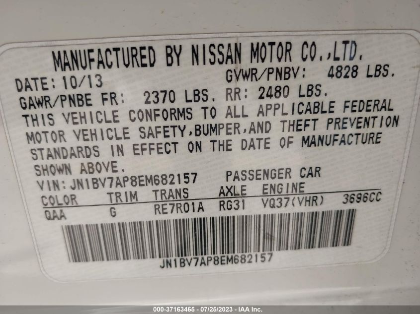 2014 INFINITI Q50 PREMIUM - JN1BV7AP8EM682157