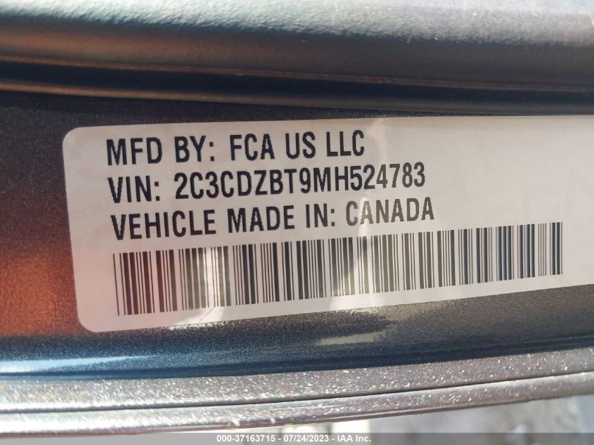 2021 DODGE CHALLENGER R/T - 2C3CDZBT9MH524783