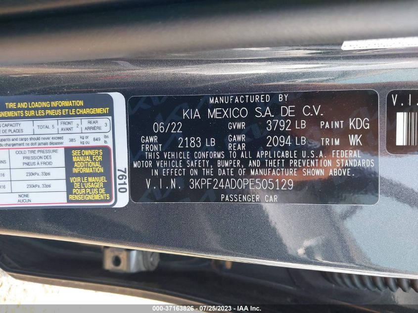 2023 KIA FORTE LXS - 3KPF24AD0PE505129