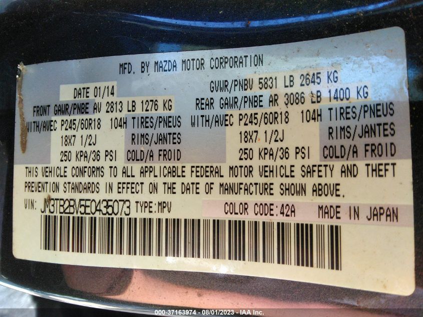 2014 MAZDA CX-9 SPORT - JM3TB2BV5E0435073
