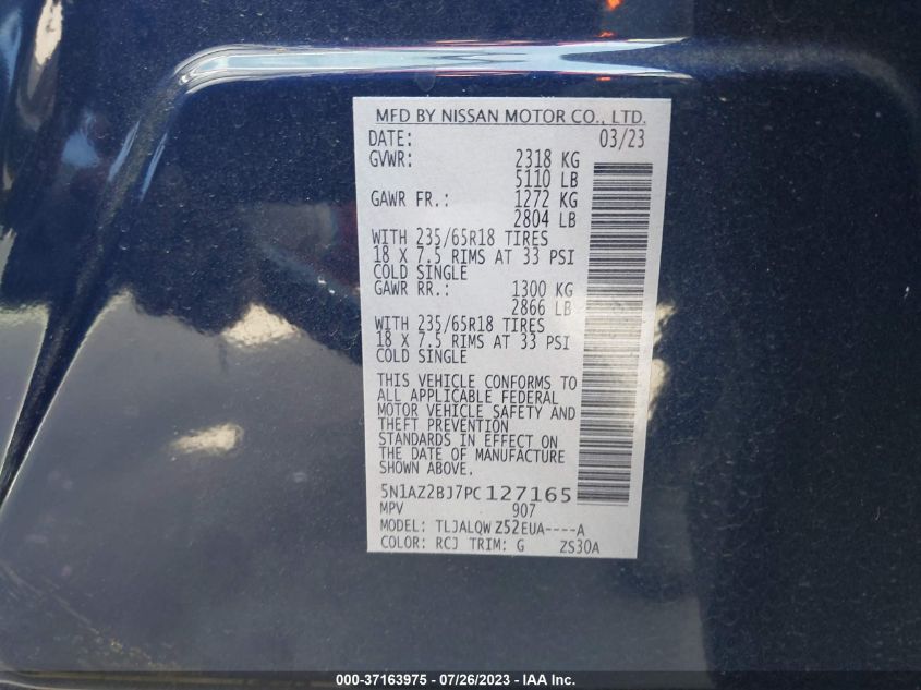 2023 NISSAN MURANO SV - 5N1AZ2BJ7PC127165