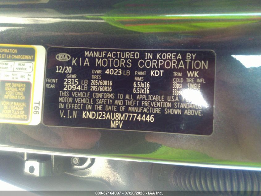 2021 KIA SOUL S - KNDJ23AU8M7774446