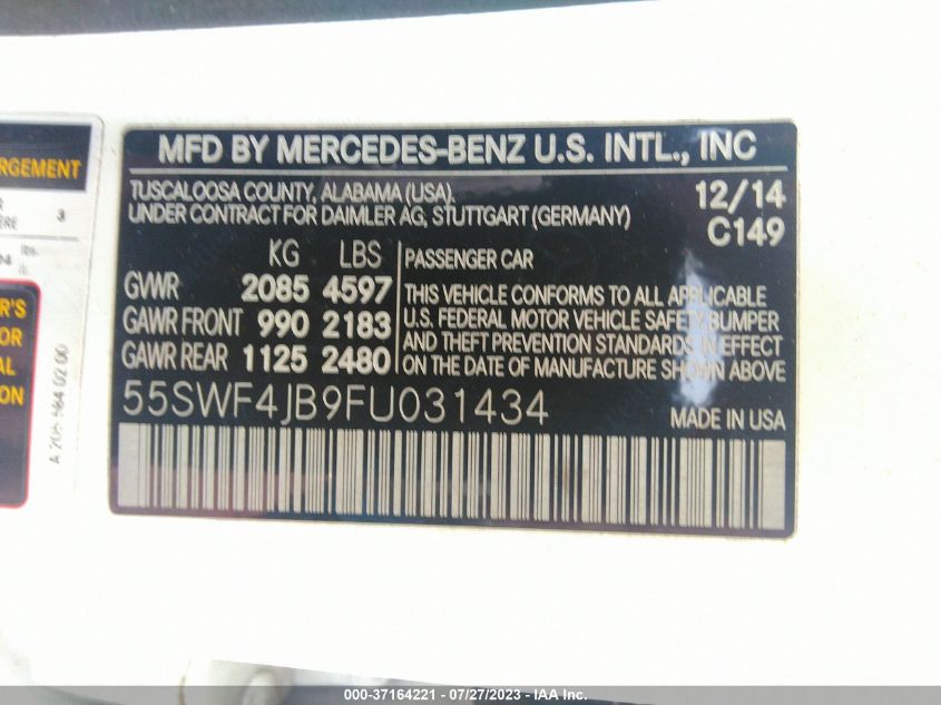 2015 MERCEDES-BENZ C-CLASS C 300 - 55SWF4JB9FU031434