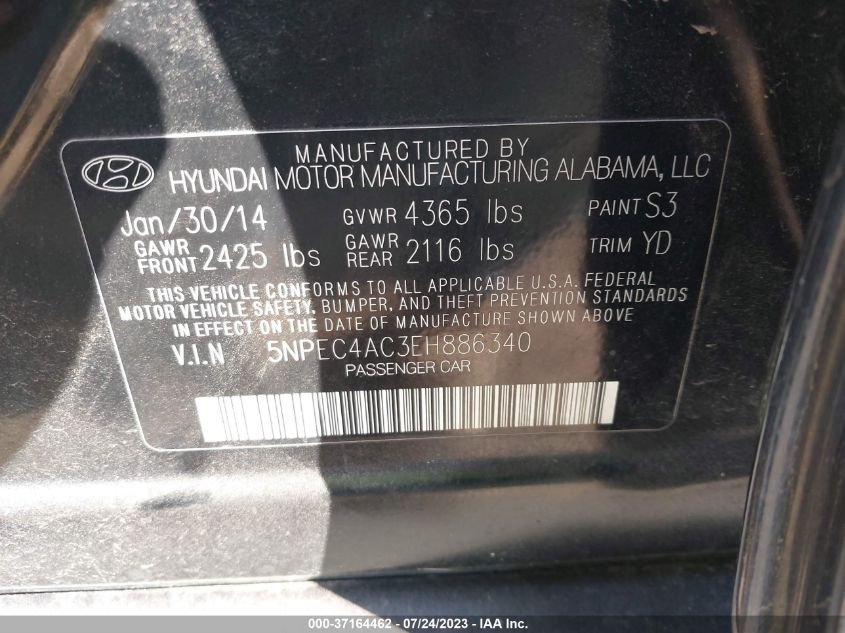 2014 HYUNDAI SONATA LIMITED - 5NPEC4AC3EH886340