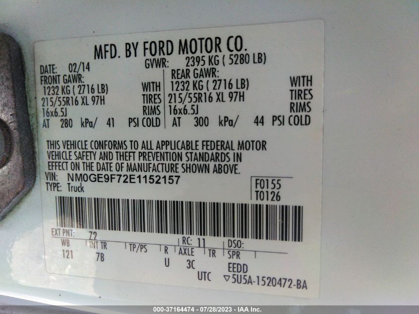 2014 FORD TRANSIT CONNECT WAGON XLT - NM0GE9F72E1152157