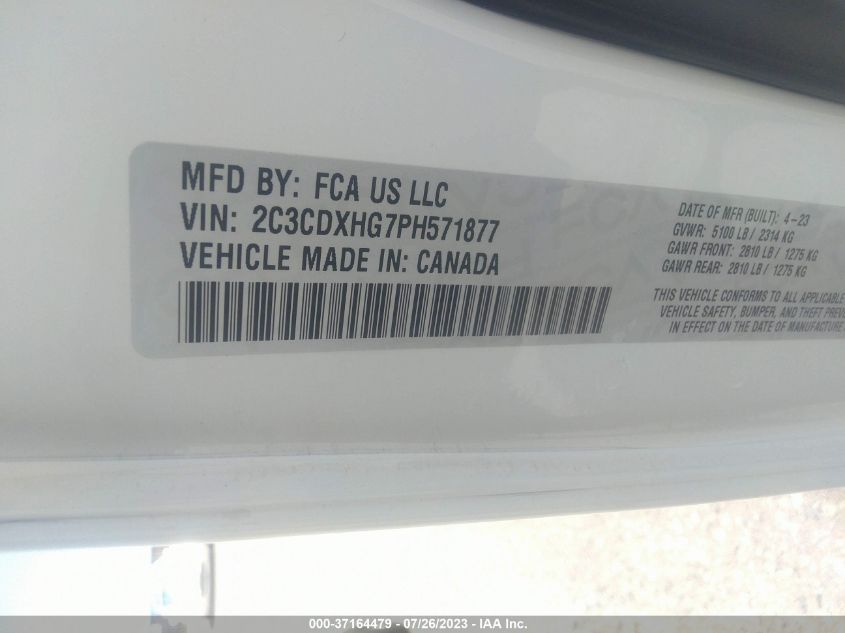 2023 DODGE CHARGER GT - 2C3CDXHG7PH571877