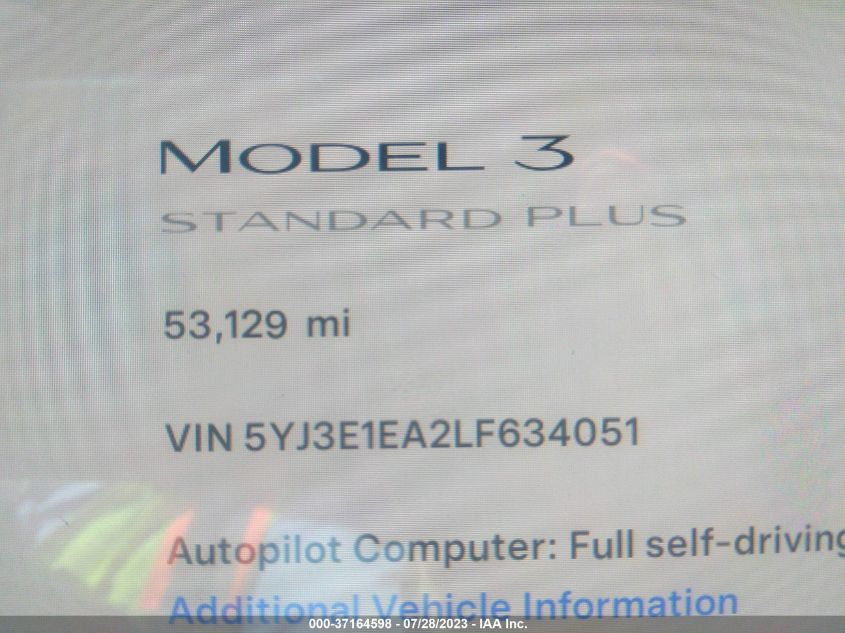 2020 TESLA MODEL 3 - 5YJ3E1EA2LF634051