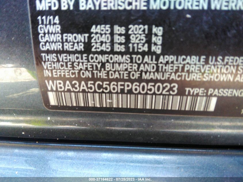 2015 BMW 3 SERIES 328I - WBA3A5C56FP605023
