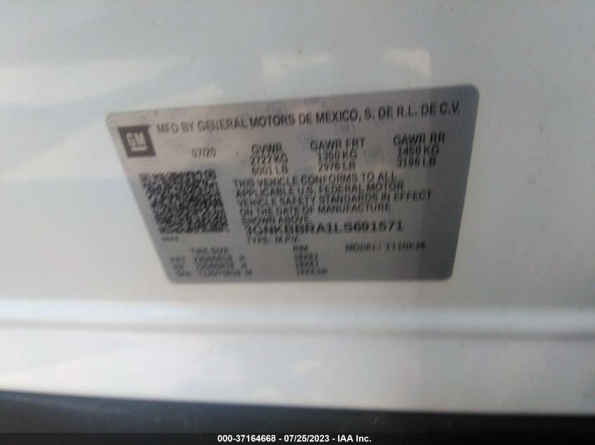 2020 CHEVROLET BLAZER LT - 3GNKBBRA1LS691571