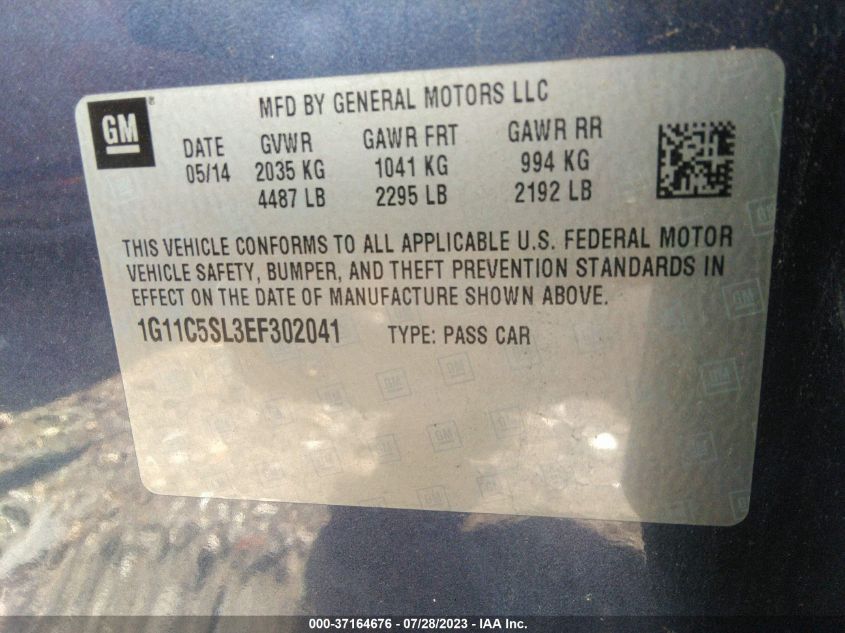 2014 CHEVROLET MALIBU 1LT - 1G11C5SL3EF302041