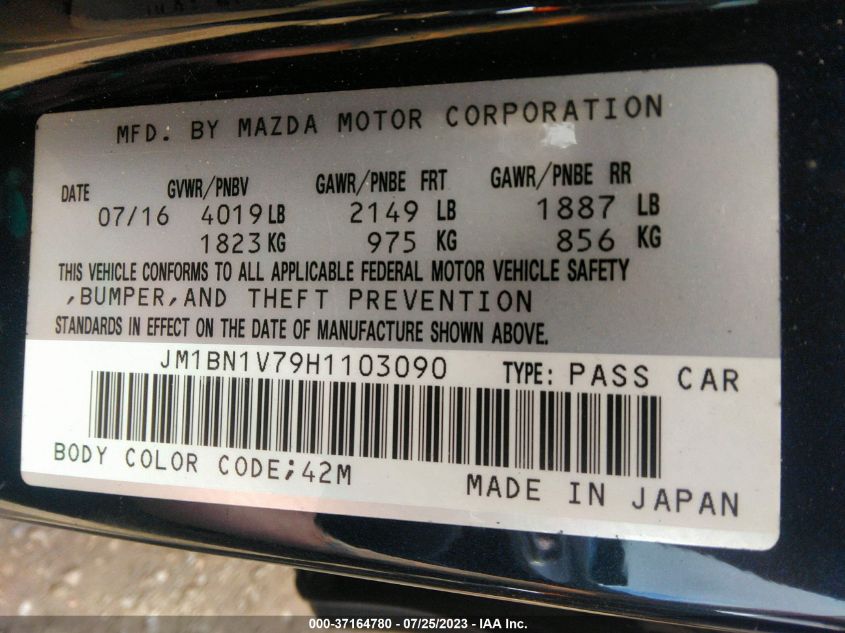 2017 MAZDA MAZDA3 4-DOOR TOURING - JM1BN1V79H1103090