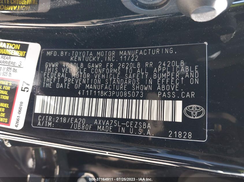 2023 TOYOTA CAMRY SE - 4T1T11BK3PU085073