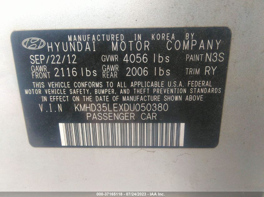 2013 HYUNDAI ELANTRA GT - KMHD35LEXDU050380