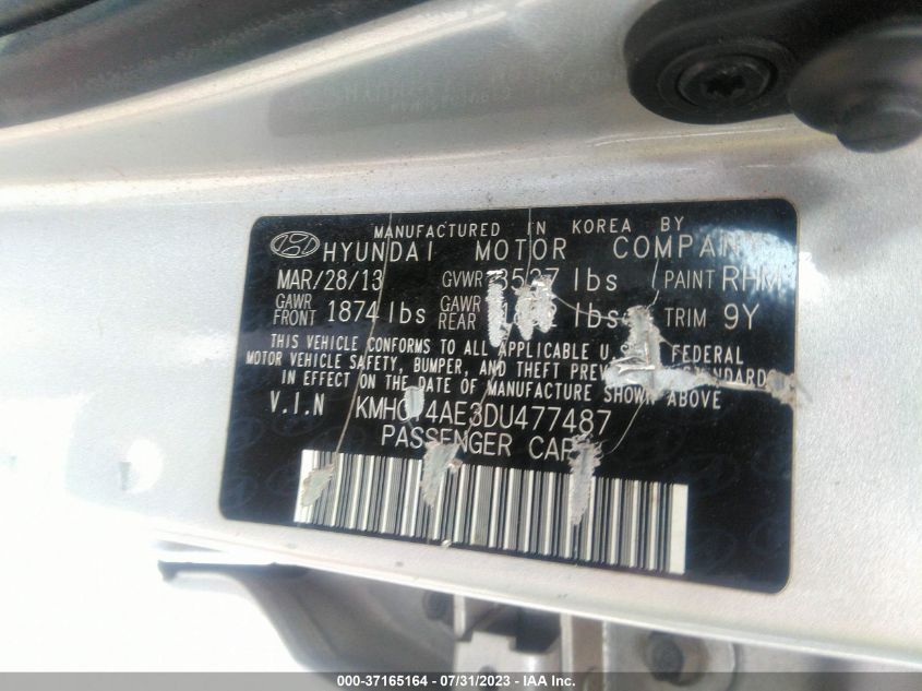 2013 HYUNDAI ACCENT GLS - KMHCT4AE3DU477487