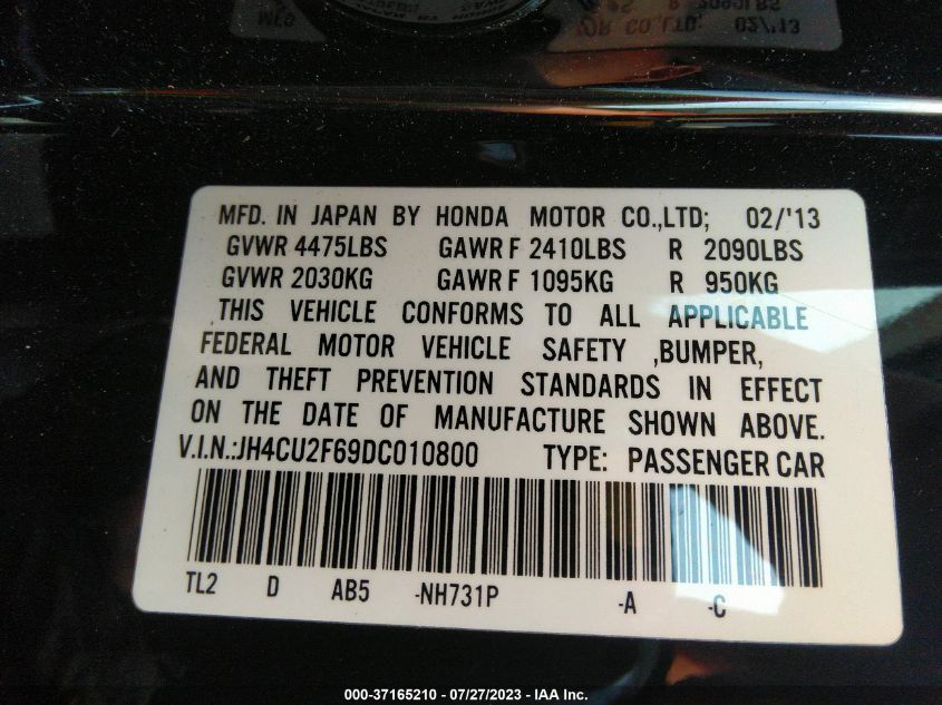 2013 ACURA TSX TECH PKG - JH4CU2F69DC010800