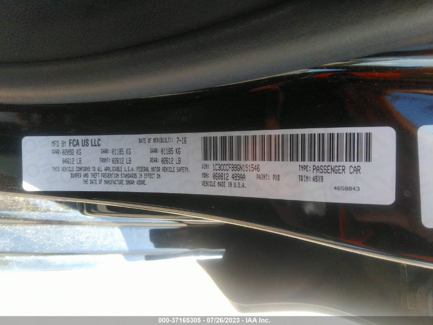 2016 CHRYSLER 200 TOURING - 1C3CCCFB9GN191546