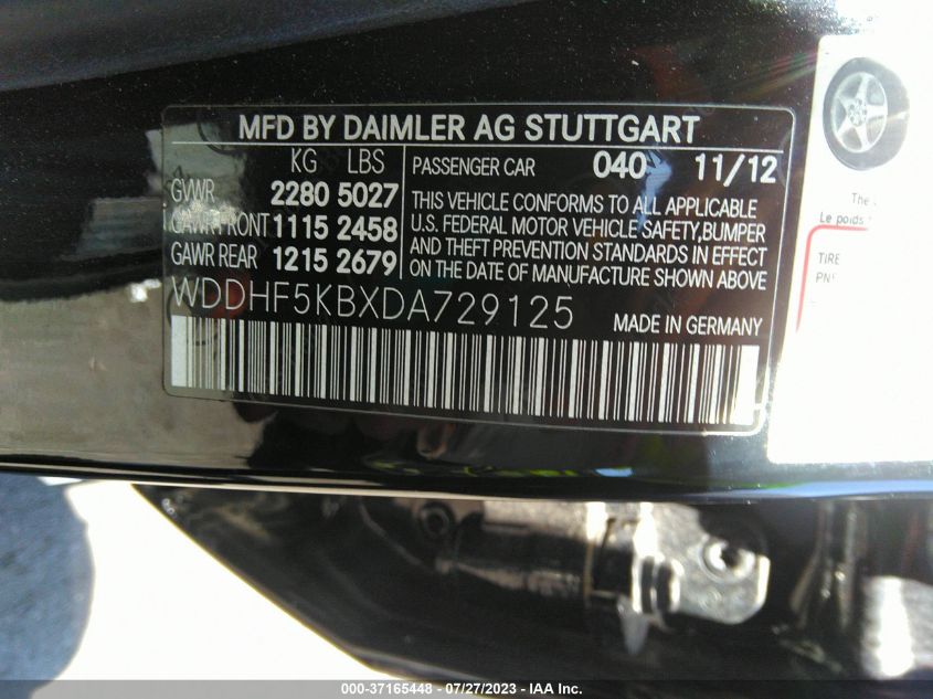 2013 MERCEDES-BENZ E-CLASS E 350 - WDDHF5KBXDA729125