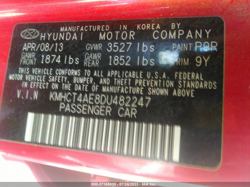 2013 HYUNDAI ACCENT GLS - KMHCT4AE8DU482247