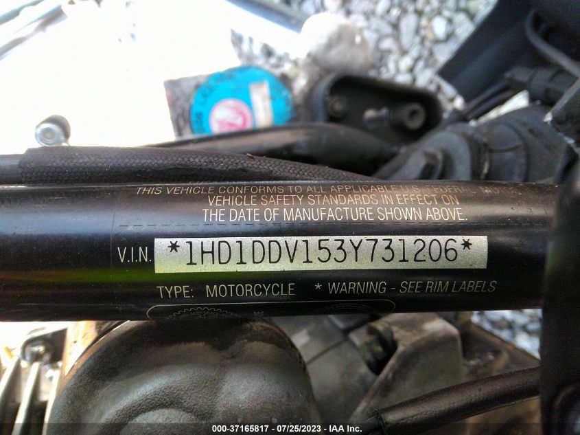 2003 HARLEY-DAVIDSON FLHT 1HD1DDV153Y731206