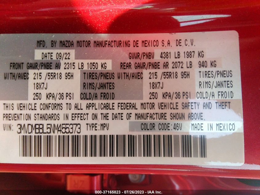 2022 MAZDA CX-30 SELECT - 3MVDMBBL5NM455373