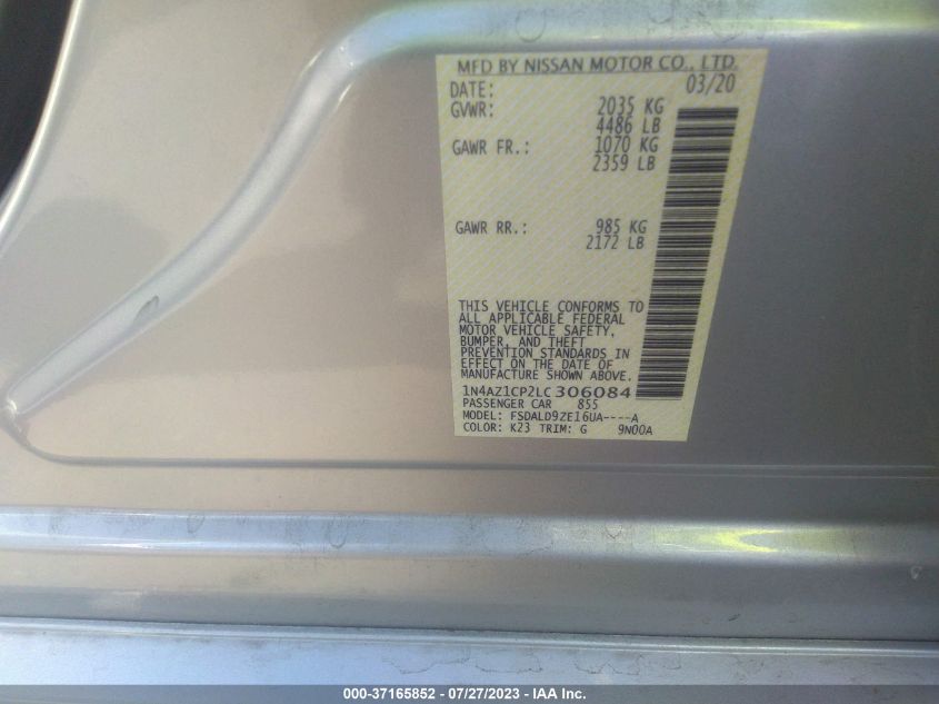 2020 NISSAN LEAF SV - 1N4AZ1CP2LC306084