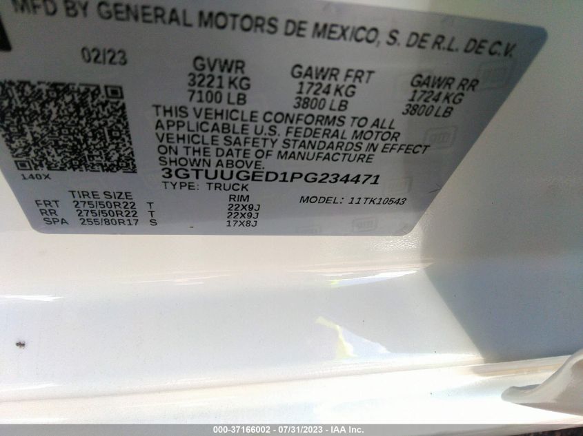 2023 GMC SIERRA 1500 DENALI - 3GTUUGED1PG234471