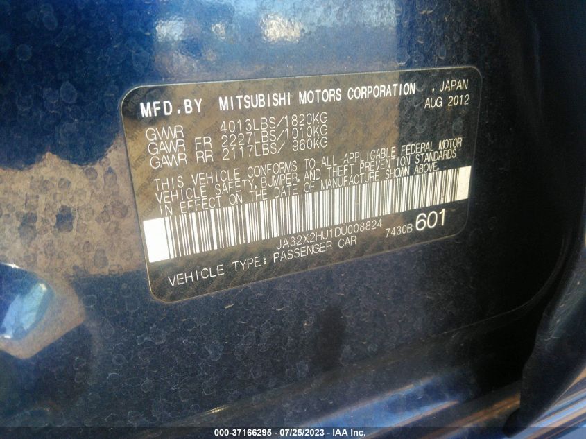 2013 MITSUBISHI LANCER SPORTBACK ES JA32X2HU1DU008824