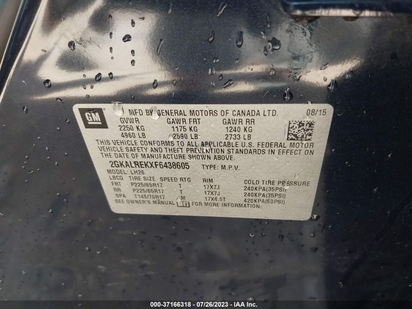 2015 GMC TERRAIN SLE - 2GKALREKXF6438605
