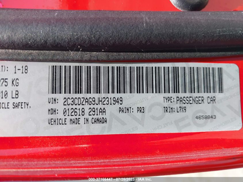 2018 DODGE CHALLENGER SXT - 2C3CDZAG9JH231949