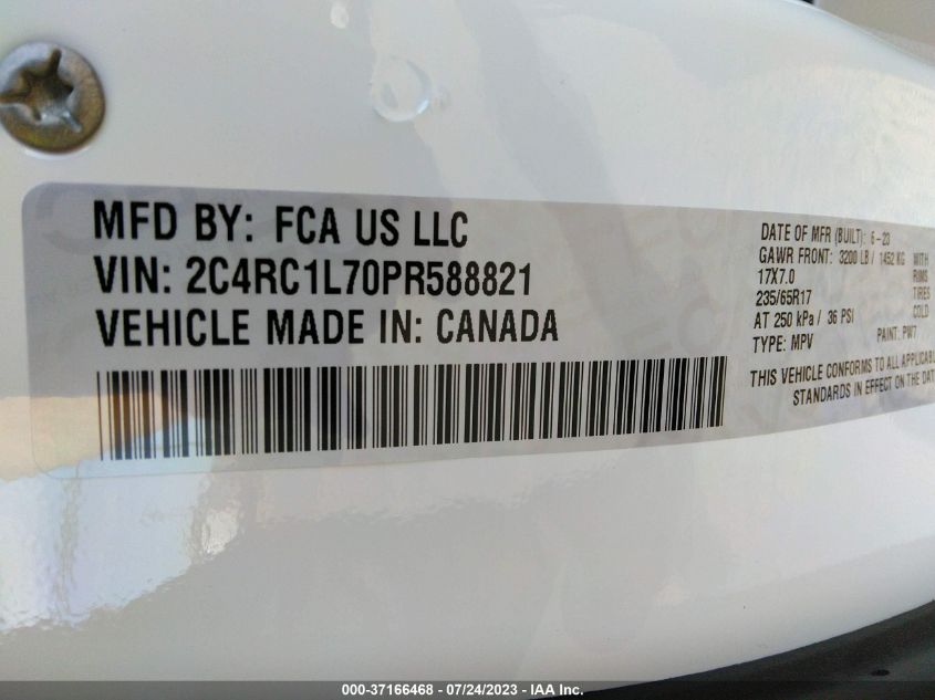 2023 CHRYSLER PACIFICA - 2C4RC1L70PR588821