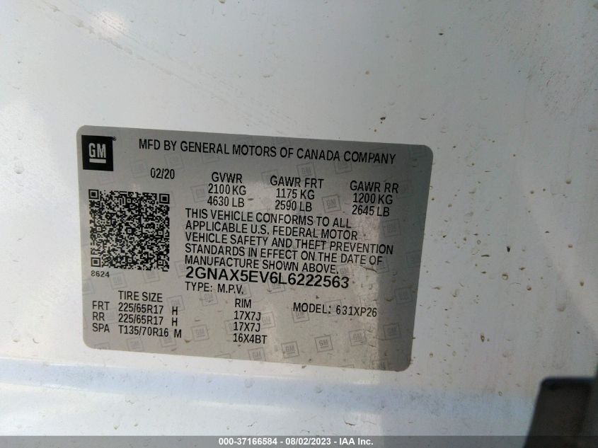 2020 CHEVROLET EQUINOX LS - 2GNAX5EV6L6222563