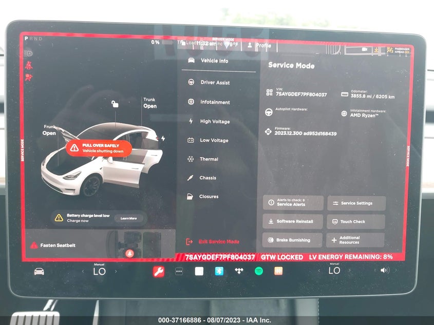 VIN 7SAYGDEF7PF804037 2023 TESLA MODEL Y PERFORMANCE
