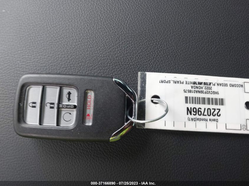 2022 HONDA ACCORD SEDAN SPORT - 1HGCV2F39NA018575