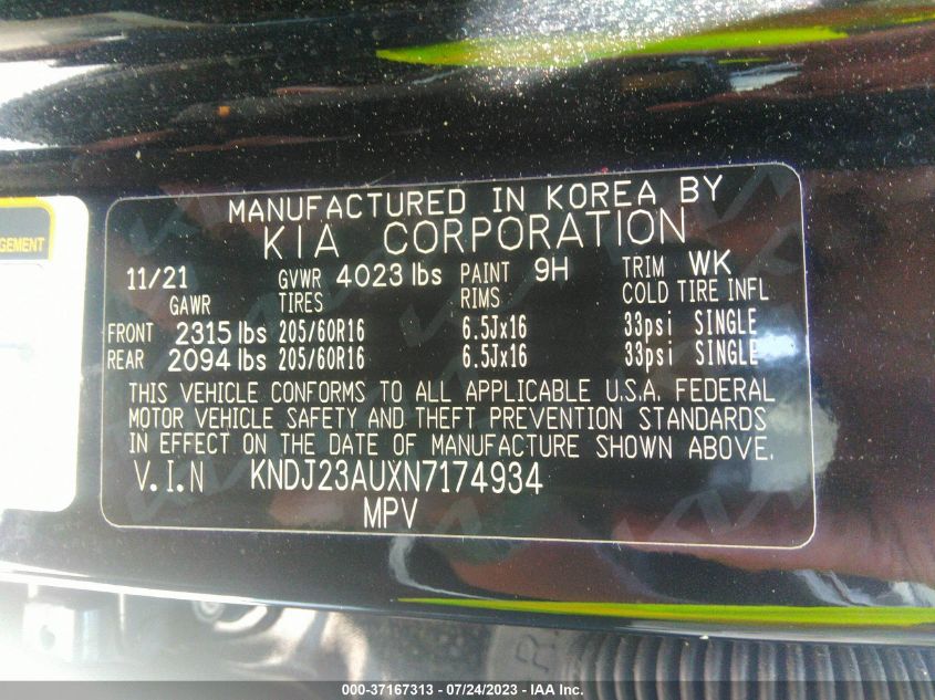 2022 KIA SOUL LX - KNDJ23AUXN7174934