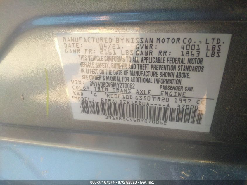 2021 NISSAN SENTRA SV - 3N1AB8CV6MY270062