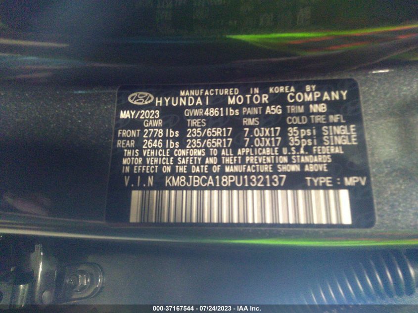 2023 HYUNDAI TUCSON HYBRID BLUE - KM8JBCA18PU132137